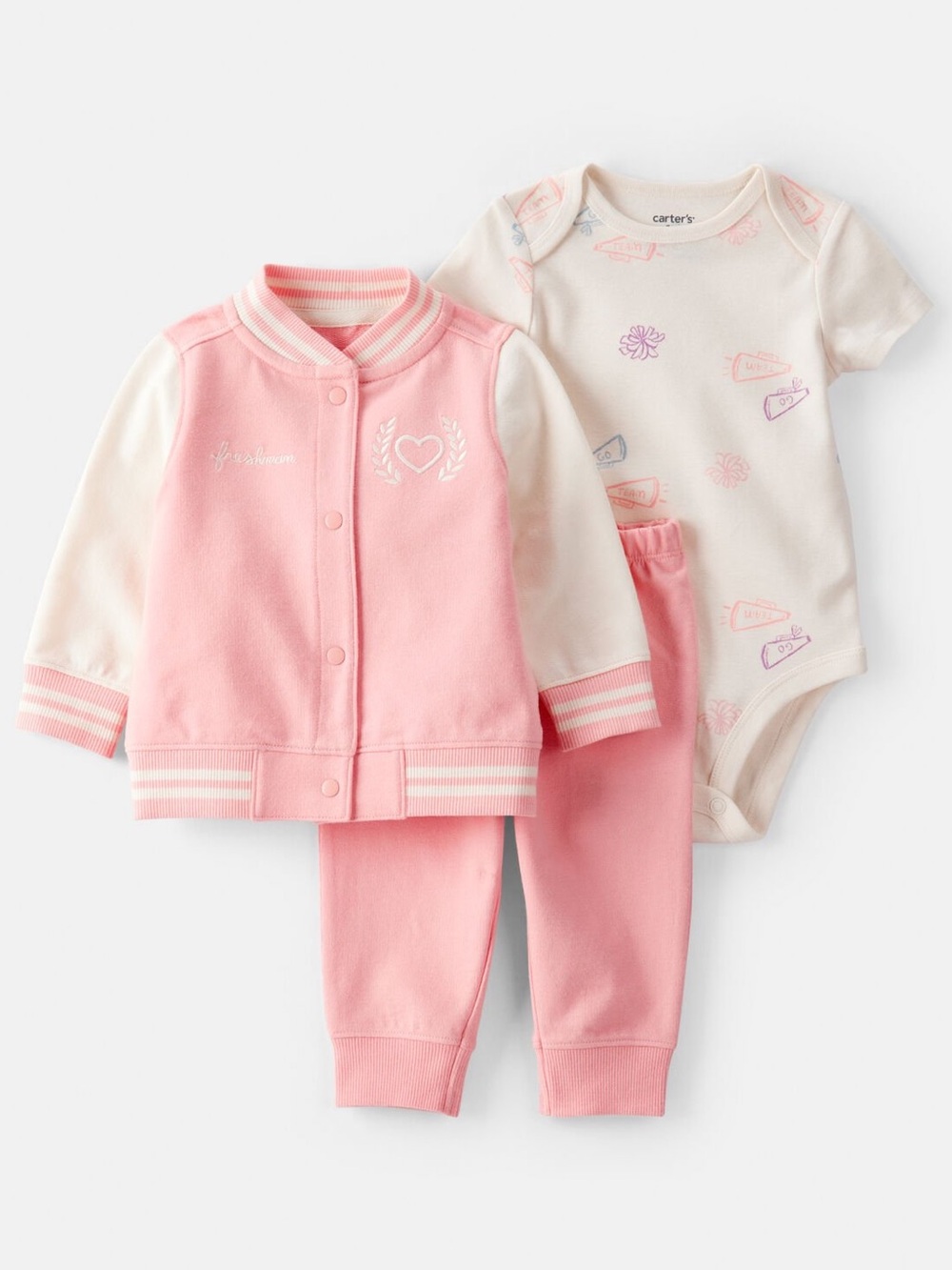 Carter's Pink and Cream Baby Girl 3-Piece Set